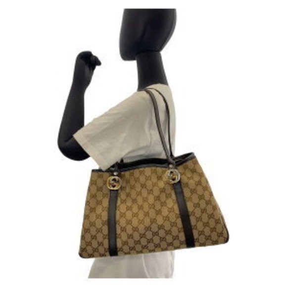 GUCCI Beige Brown GG Tote Bag - Picture 9 of 9